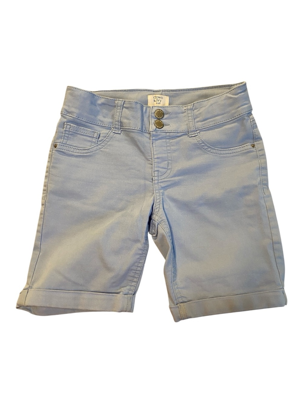 Crown & Ivy Kids Light Blue Bermuda Shorts 14 EUC